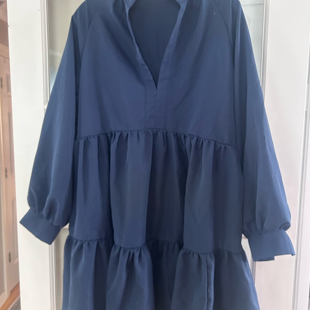 Navy Blue Tiered Dress